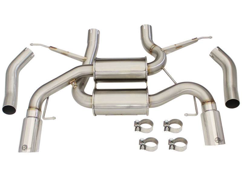 aFe MACHForce XP 2.5in Axle Back Stainless Exhaust w/ Polished Tips 07-13 BMW 335i 3.0L L6 (E90/92) - eliteracefab.com