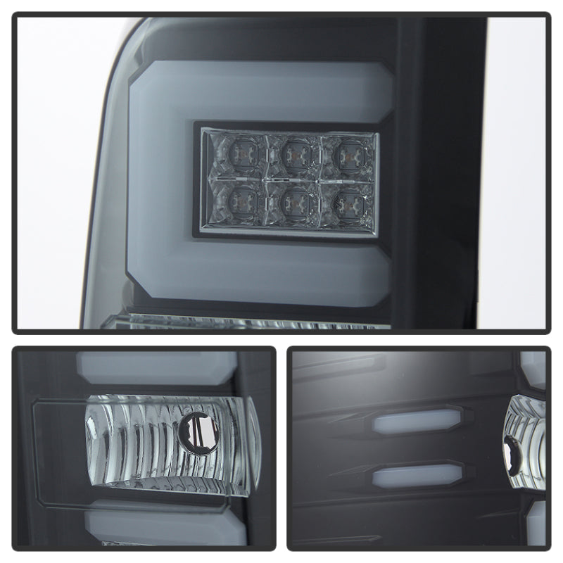 Spyder 14-18 Chevy 1500 / 15-19 GMC 3500 Dually / Bar LED Tail Lights Blk Smke ALT-YD-CS14-LBLED-BSM - eliteracefab.com