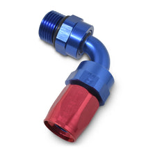 Load image into Gallery viewer, Russell Performance Swivel Hose End Assy #10 AN Male SAE Port to #8 Hose 90 Deg Red/Blue Anodized