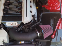 JLT 15-17 Ford Mustang GT Black Textured Cold Air Intake Kit w/Red Filter - Tune Req - eliteracefab.com