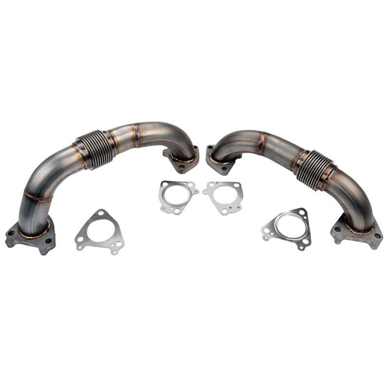 Wehrli 01-04 Chevrolet 6.6L Duramax LB7 2in Stainless Up Pipe Kit w/Gaskets - Twin Turbo Wehrli