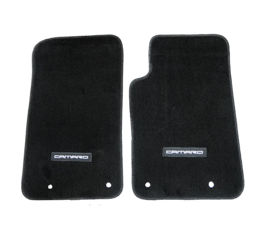 NRG Innovations Camaro Logo Carpet Floor Mats for 2010-2015 Chevrolet Camaro - 2-Piece – FMR-901