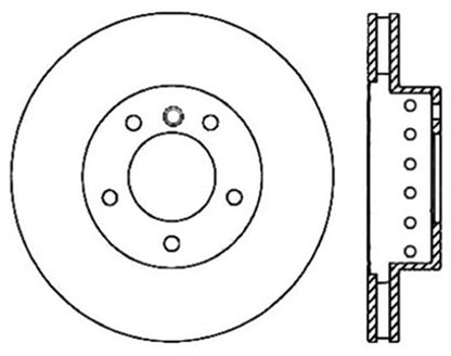 StopTech 04-10 BMW 5-Series / 6-Series Sport Slotted & Drilled Front Right Cryo Rotor Stoptech