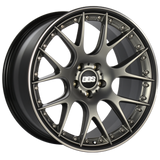 BBS CH-RII 22x9.5 5x112 ET22 / 66.5 CB Satin Platinum Center Black Lip SS Rim Protector Wheel