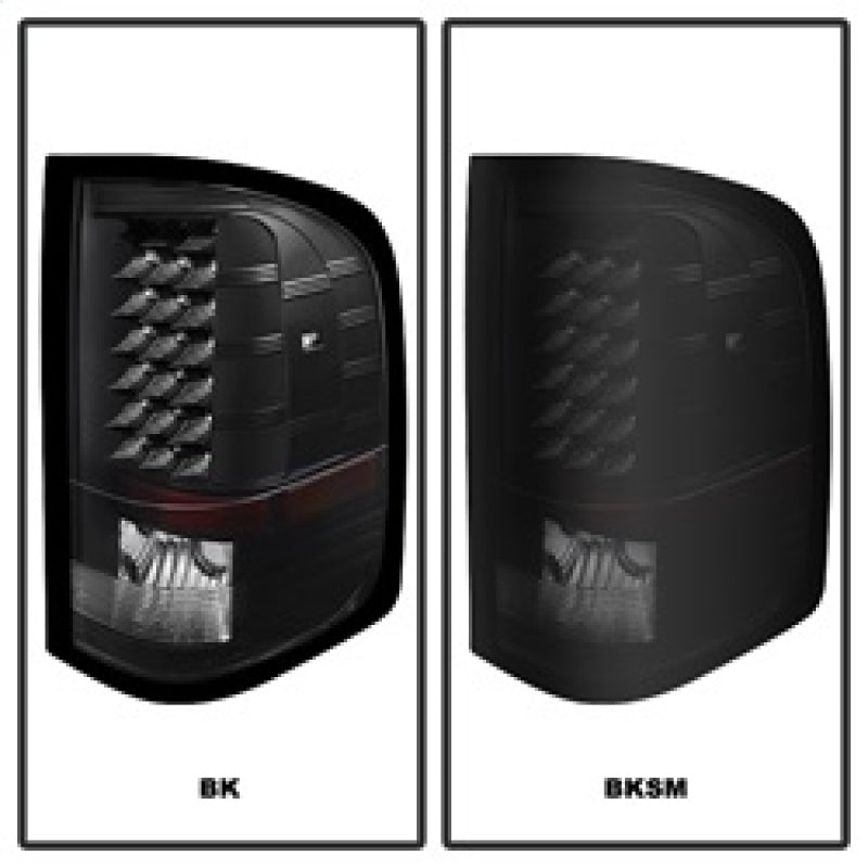 Xtune Chevy Silverado 07-13 LED Tail Lights Black Smoke ALT-JH-CS07-LED-BKSM - eliteracefab.com