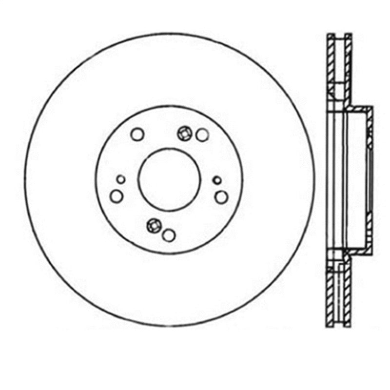 StopTech Power Slot Slotted 06-08 Honda Civic Si Front Right Rotor - eliteracefab.com