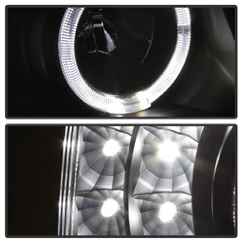 xTune Chevy Silverado 03-06 Projector Headlights 4pcs - LED Halo - Black PRO-JH-CSIL03-SET-BK - eliteracefab.com