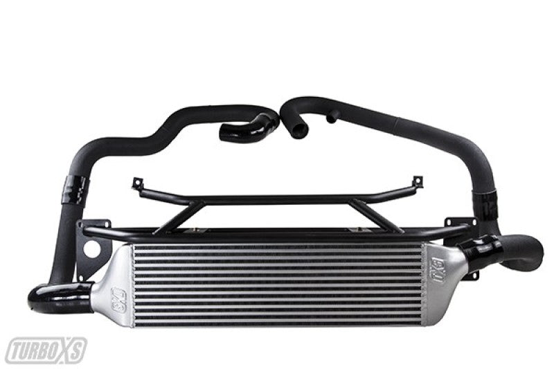 TURBOXS FRONT MOUNT INTERCOOLER KIT; WRINKLE BLACK POWDER COATED PIPES SUBARU STI; 2015-2019 - eliteracefab.com