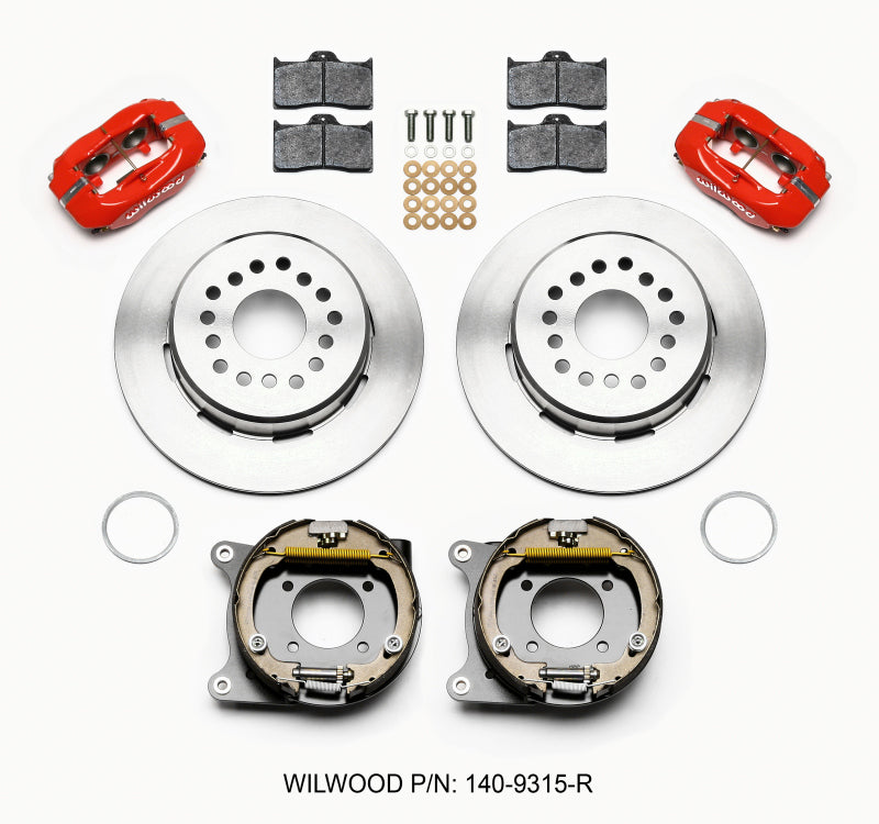 Wilwood Forged Dynalite P/S Park Brake Kit Red 12 Bolt 2.75in offset Staggered Shock Wilwood