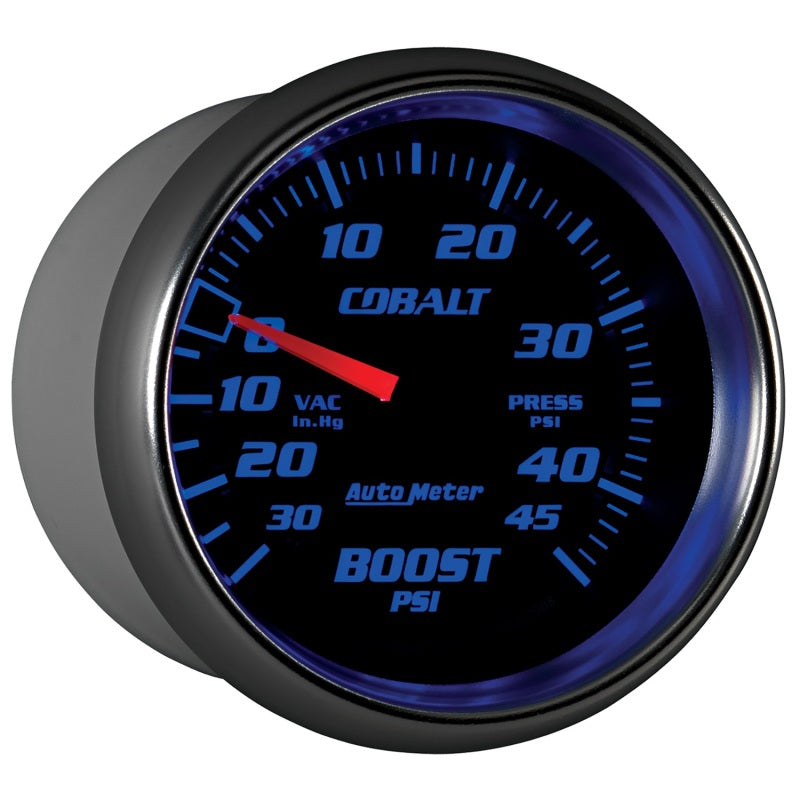 AutoMeter Gauge Vac/Boost 2-5/8in. 30Inhg-45PSI Mechanical Cobalt 7908