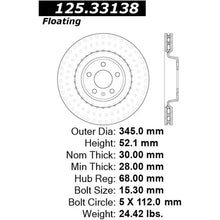 Load image into Gallery viewer, CENTRIC PREMIUM HIGH CARBON BRAKE ROTOR, 125.33138 - eliteracefab.com