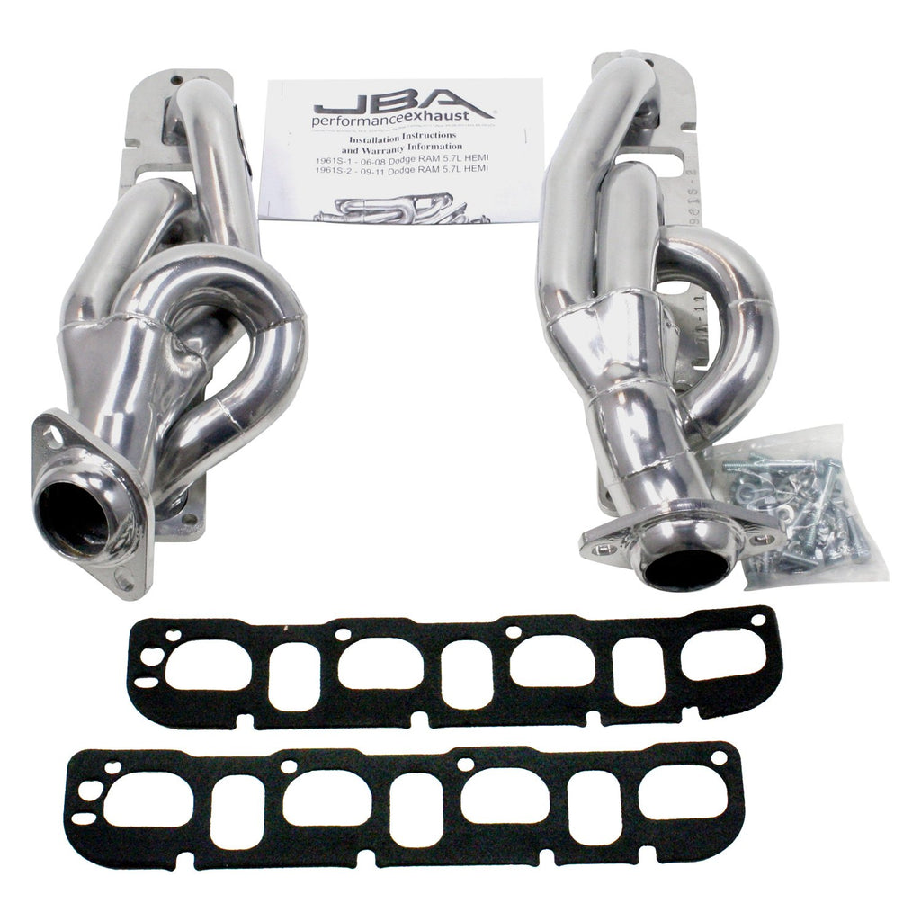 JBA 1961S-3JS | 19-21 RAM 5.7L HEMI 1-5/8IN PRIMARY SILVER CTD CAT4WARD HEADER; 2019-2021 - eliteracefab.com