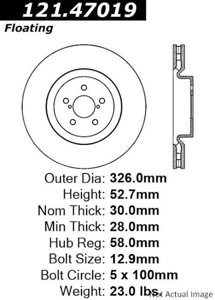 CENTRIC 04 STI FRONT ROTOR, 121.47019 - eliteracefab.com