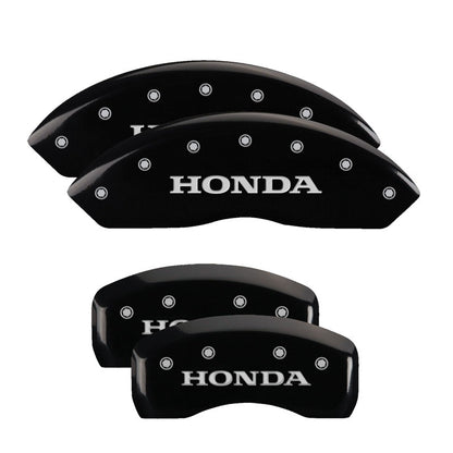 MGP 4 Caliper Covers Engraved Front & Rear Honda Black finish silver ch MGP