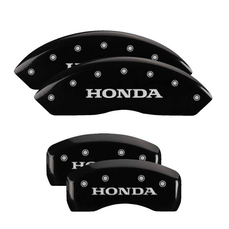 MGP 4 Caliper Covers Engraved Front & Rear Honda Black finish silver ch MGP
