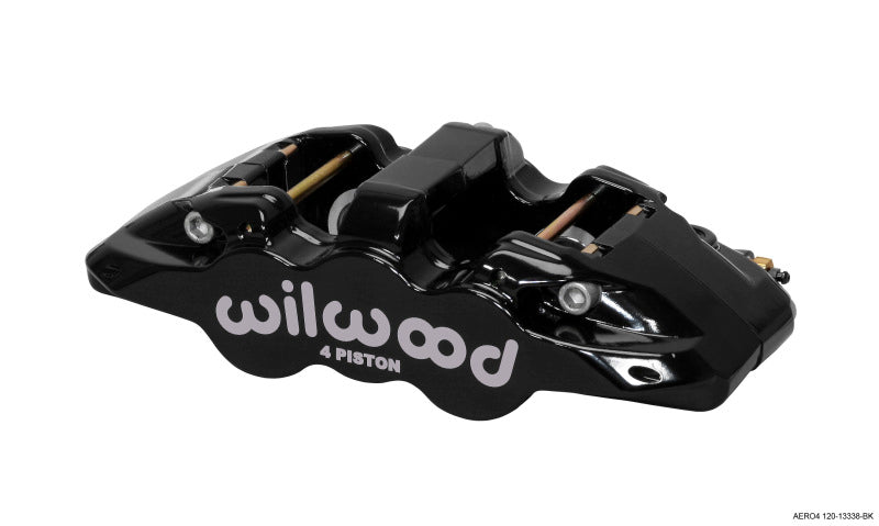 Wilwood Caliper-Aero4 - Black 1.12/1.12in Pistons 1.10in Disc Wilwood