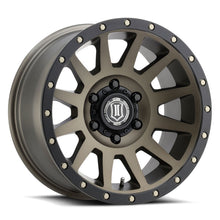 Load image into Gallery viewer, ICON Compression 17x8.5 6x135 6mm Offset 5in BS 87.1mm Bore Bronze Wheel - eliteracefab.com