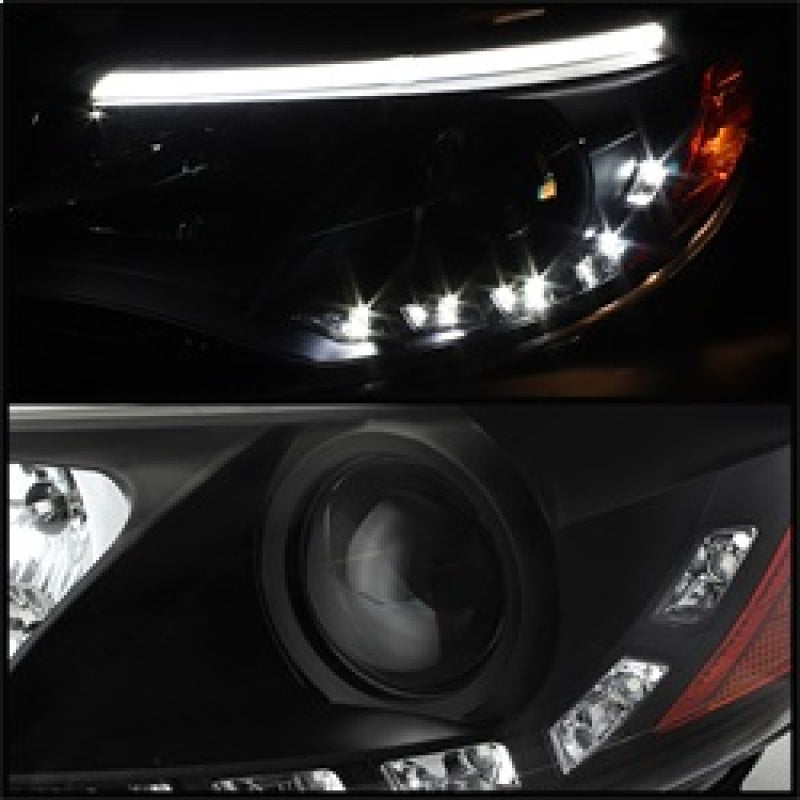 Spyder Ford Focus 12-14 Projector Headlights Halogen Model Only - DRL Black PRO-YD-FF12-DRL-BK - eliteracefab.com