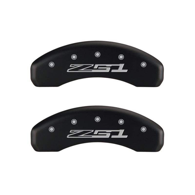 MGP 4 Caliper Covers Engraved Front Corvette C7 Engraved Rear Z51/2015 Red finish silver ch MGP