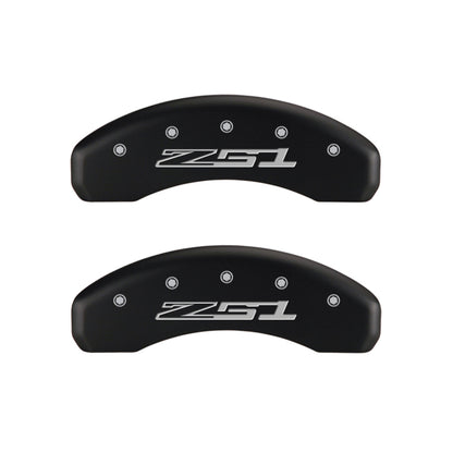 MGP 4 Caliper Covers Engraved Front Corvette C7 Engraved Rear Z51/2015 Red finish silver ch MGP