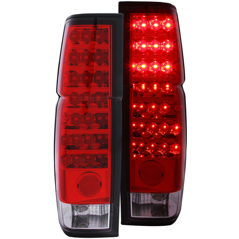 ANZO USA Nissan Hardbody Led Taillights Red/Clear; 1986-1997 - eliteracefab.com