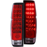 ANZO USA Nissan Hardbody Led Taillights Red/Clear; 1986-1997