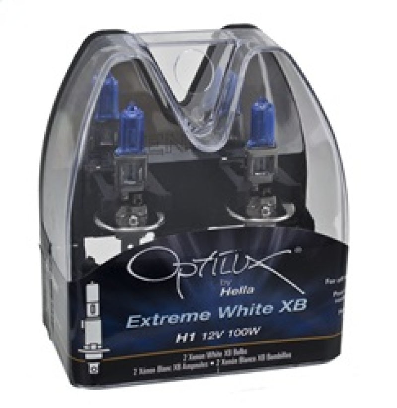 Hella Optilux H1 100W XB Extreme White Bulbs (Pair) - eliteracefab.com