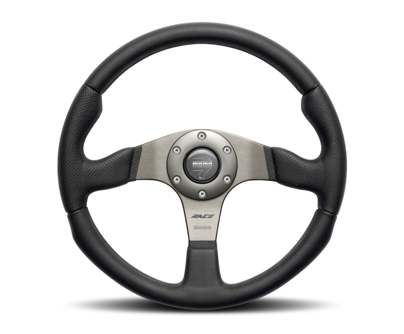 Momo Race Steering Wheel 320 mm - Black Leather/Anth Spokes RCE32BK1B