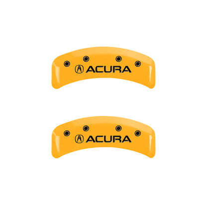 MGP 4 Caliper Covers Engraved Front & Rear Acura Yellow Finish Black Char 2001 Acura TL MGP