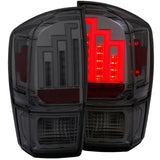 ANZO USA Toyota Tacoma Led Taillights Smoke; 2016-2018