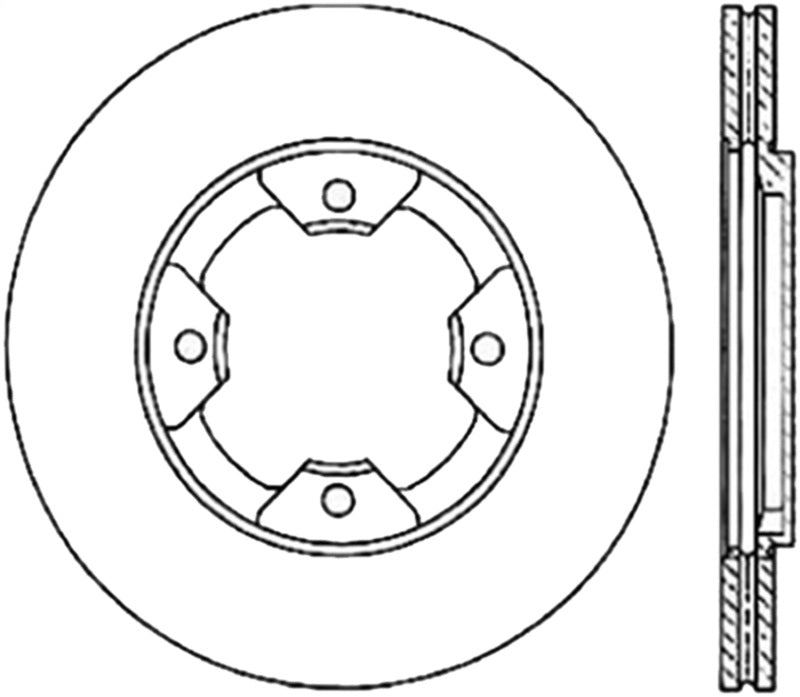 StopTech Power Slot 84-85 Nissan 300ZX Slotted & Drilled Left Front Rotor Stoptech