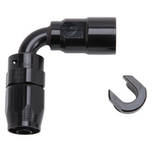 Load image into Gallery viewer, Russell Performance 3/8in SAE Quick Disc Female to -6 Hose Black 90 Degree Hose End - eliteracefab.com