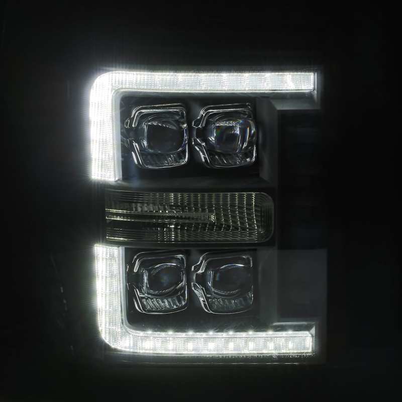 AlphaRex 11-16 Ford F-350 SD NOVA LED Proj Headlights Plank Style Chrm w/Activ Light/Seq Signal - eliteracefab.com