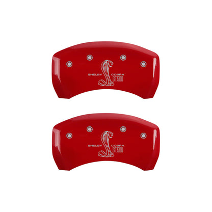 MGP Rear set 2 Caliper Covers Engraved Rear Snake Red finish silver ch MGP