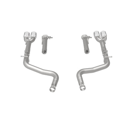 MagnaFlow Axle-Back, SS, 2.5in, Quad Split Rear 3.5in Tip 2015 Dodge Challenger R/T 5.7L Magnaflow