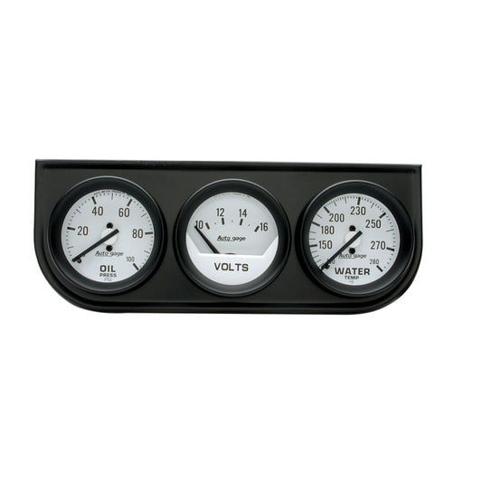 Autometer AutoGage 3-Gauge Console 52.4mm Mech 0-100 PSI Oil Press/ 10-16 V / 100-280 Deg Water Temp 2327