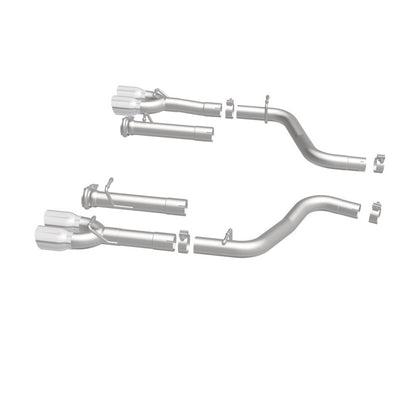 MagnaFlow Axle-Back, SS, 2.5in, Quad Split Rear 3.5in Tip 2015 Dodge Challenger R/T 5.7L Magnaflow