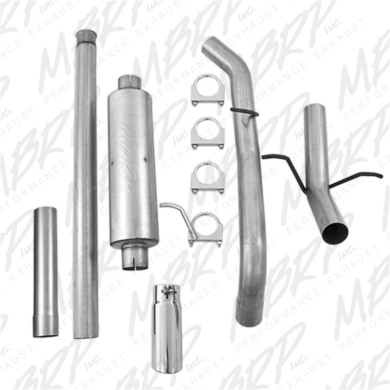 MBRP 14 Chevy/GMC 1500 Silverado/Sierra 4.3L V6/5.3L V8 Single Side Exit AL 3in Cat Back Exhaust - eliteracefab.com