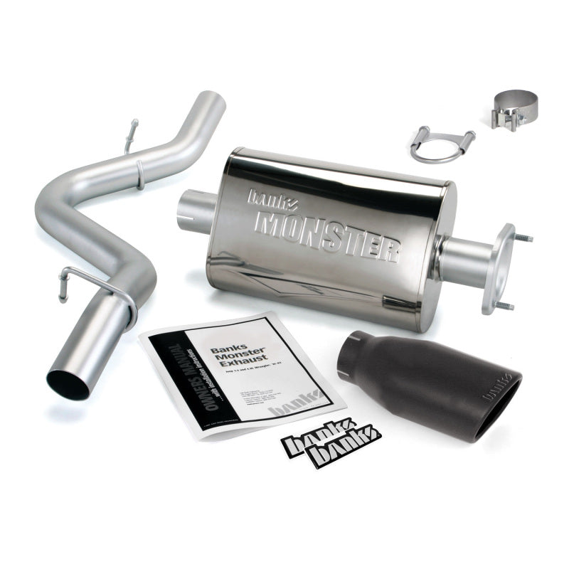 Banks Power 04-06 Jeep 4.0L Wrangler Monster Exhaust System - SS Single Exhaust w/ Black Tip