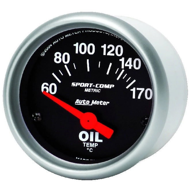 AutoMeter GAUGE; OIL TEMP; 2 1/16in.; 60-170deg.F; ELECTRIC; SPORT-COMP AutoMeter