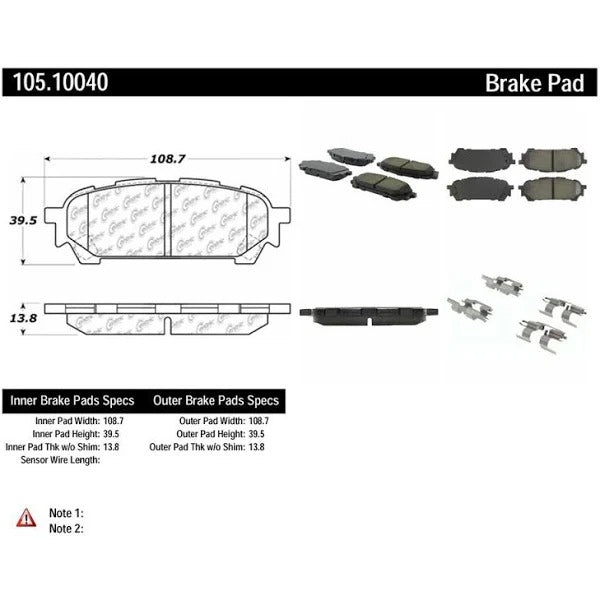 POSIQUIET LATE 03-05 WRX DELUXE PLUS REAR BRAKE PADS FMSI D1004, 105.10040 - eliteracefab.com