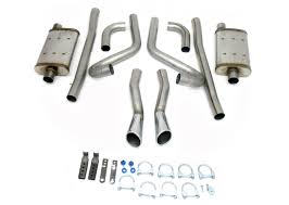 JBA 40-2653 | 65-66 FORD MUSTANG 260-428 409SS DUAL THROUGH REAR VALANCE HEADER BACK EXHAUST; 1965-1966 - eliteracefab.com