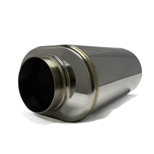 Load image into Gallery viewer, Stainless Bros 304 SS 4in x 17.0in OAL Oval Muffler - Polished Finish - eliteracefab.com