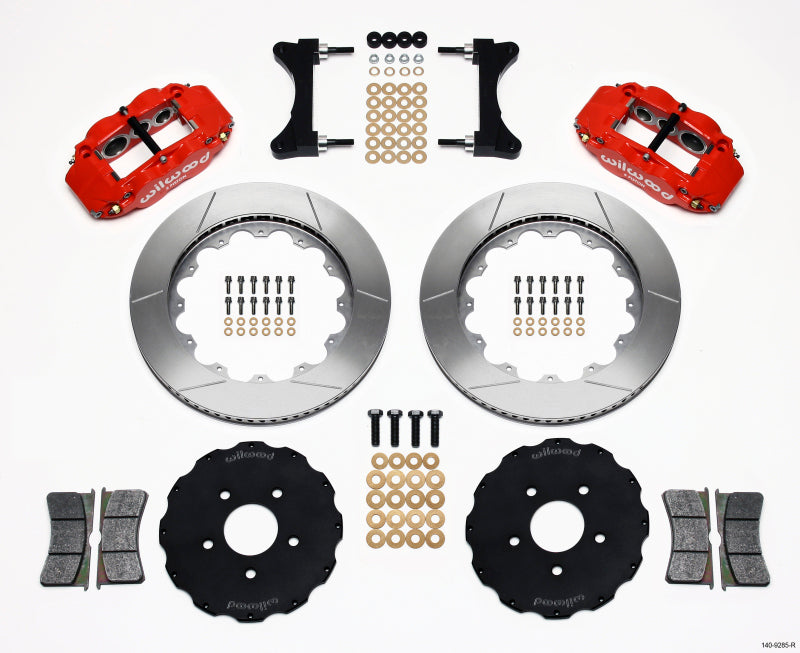 Wilwood Narrow Superlite 6R Front Hat Kit 14.00in Red Mitsubishi EVO VIII Wilwood
