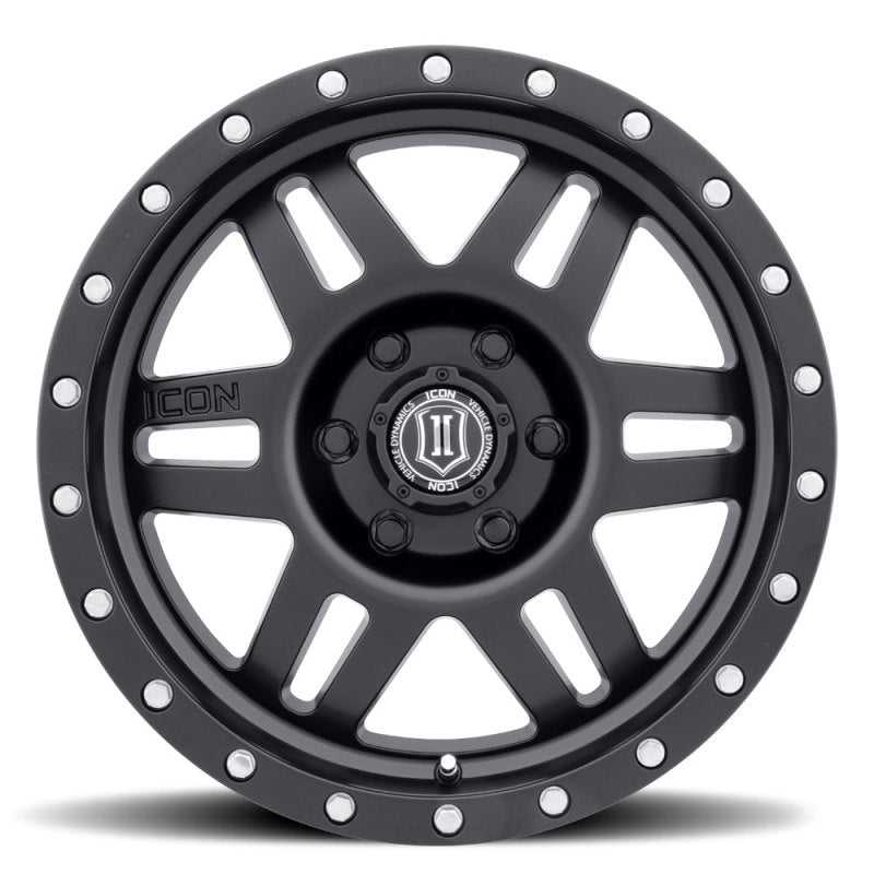 ICON Six Speed 17x8.5 6x5.5 25mm Offset 5.75in BS 108.1mm Bore Satin Black Wheel - eliteracefab.com