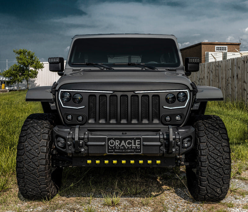 ORACLE Lighting 2019+ Jeep Wrangler JL / Gladiator JT Skid Plate w/ Integrated LED Emitters - Yellow - eliteracefab.com