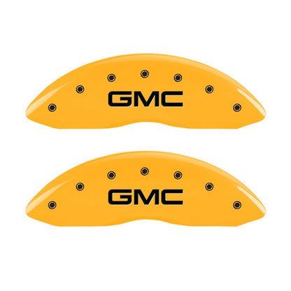 MGP 2 Caliper Covers Engraved Front GMC Yellow Finish Black Characters 2004 GMC Canyon MGP