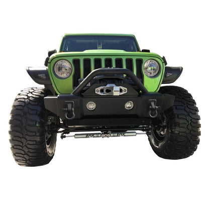 Rampage 2007-2018 Jeep Wrangler(JK) Recovery Bumper Stubby Front - Black - eliteracefab.com