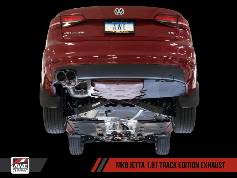 AWE Tuning Mk6 GLI 2.0T - Mk6 Jetta 1.8T Track Edition Exhaust - Diamond Black Tips - eliteracefab.com