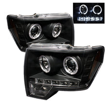 Load image into Gallery viewer, Spyder Ford F150 09-14 Projector Headlights Halogen Model- LED Halo LED Blk PRO-YD-FF15009-HL-BK - eliteracefab.com